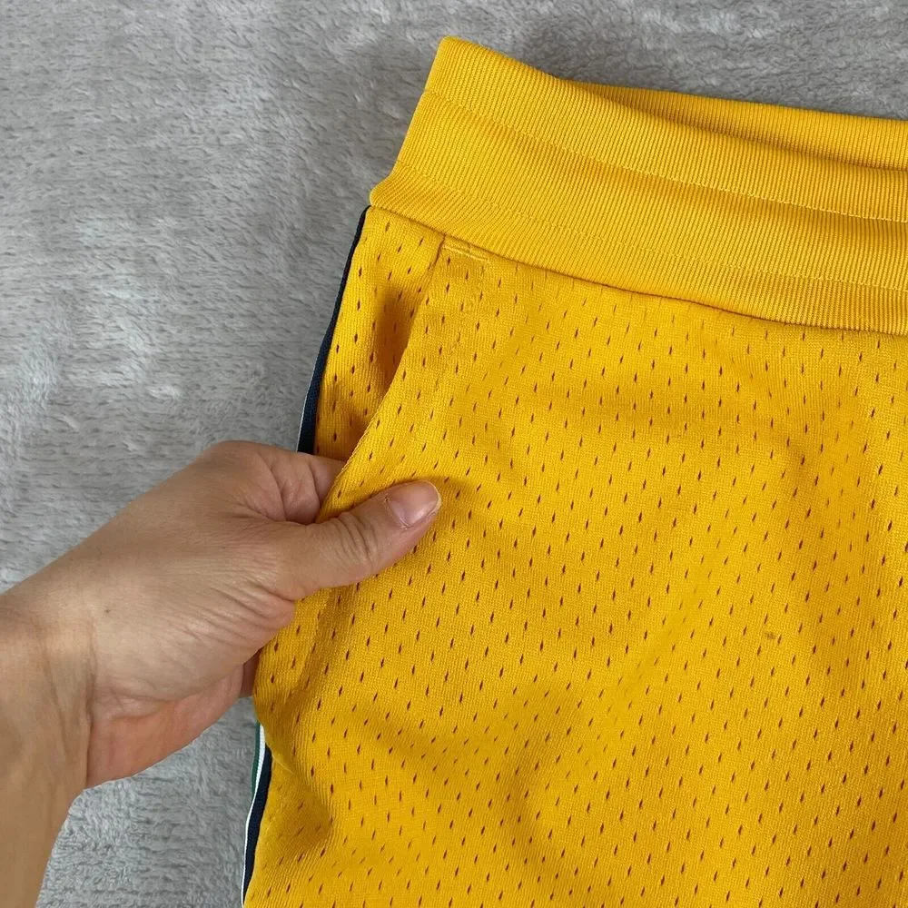 Polo Ralph Lauren Shorts Men XL Yellow Polo Track Team 067 Mesh Pockets NWT $110